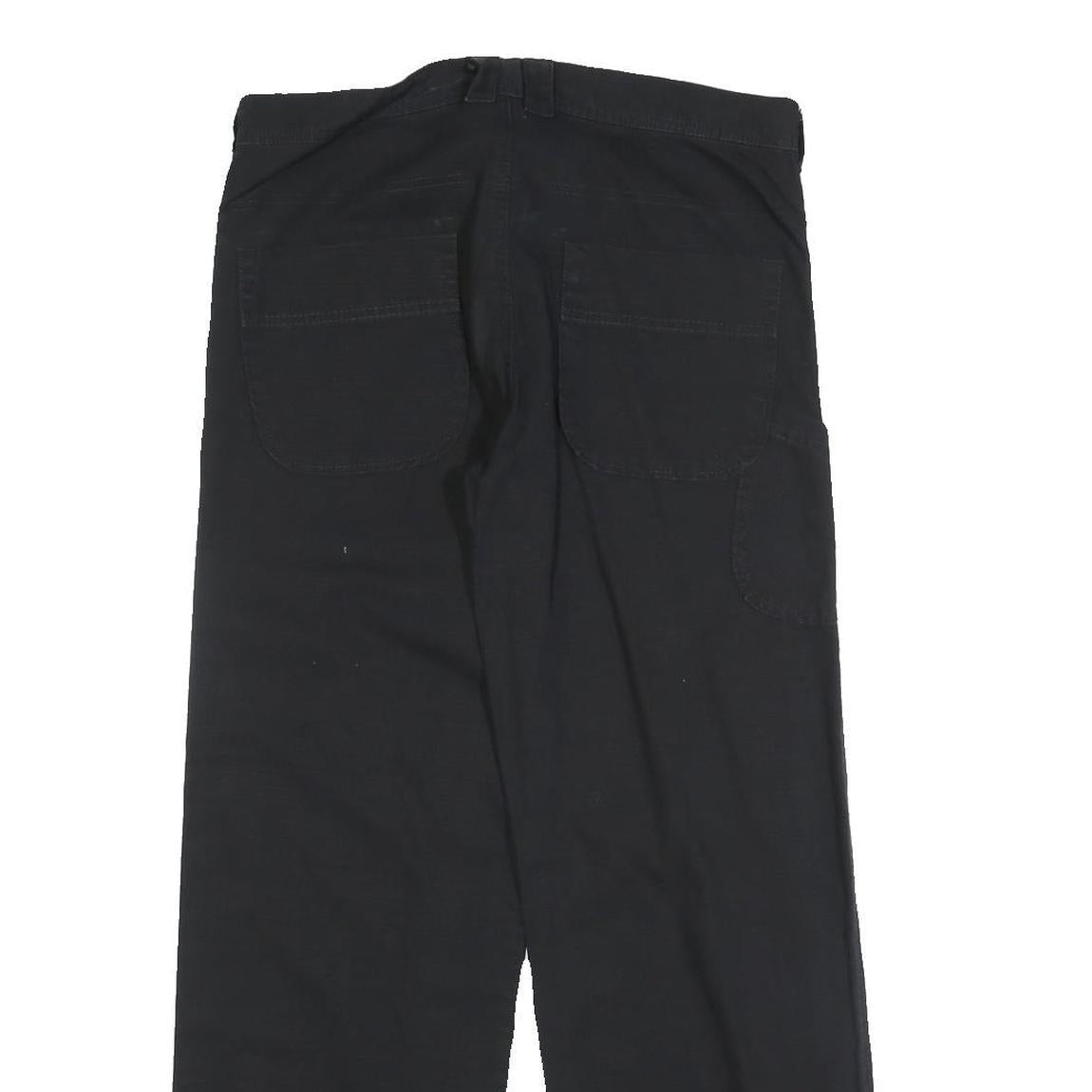 EXPLORE Womens Cotton Blend Black Relaxed Straight Trousers W33 L30 Casual Wear