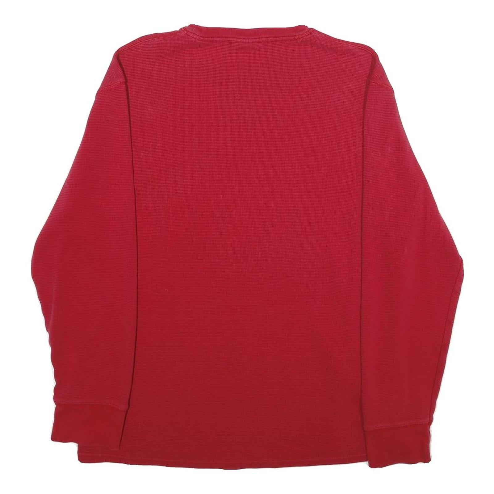 POLO RALPH LAUREN Mens Red Jumper Plain Crew Neck Basic Knit XL Classic Logo