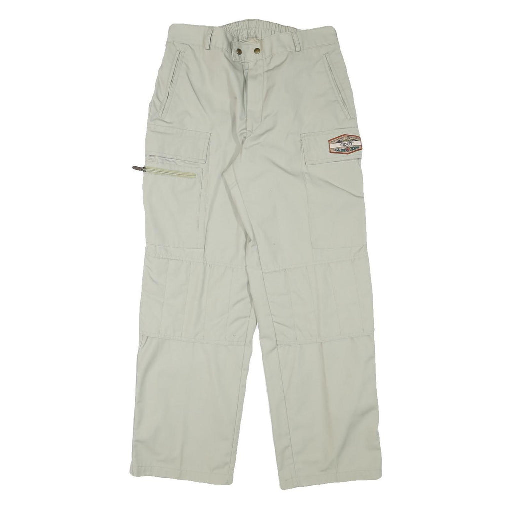 EIDER Mens Relaxed Off White Polyester Blend Zip Trousers W30 L29 Outdoor Cargo