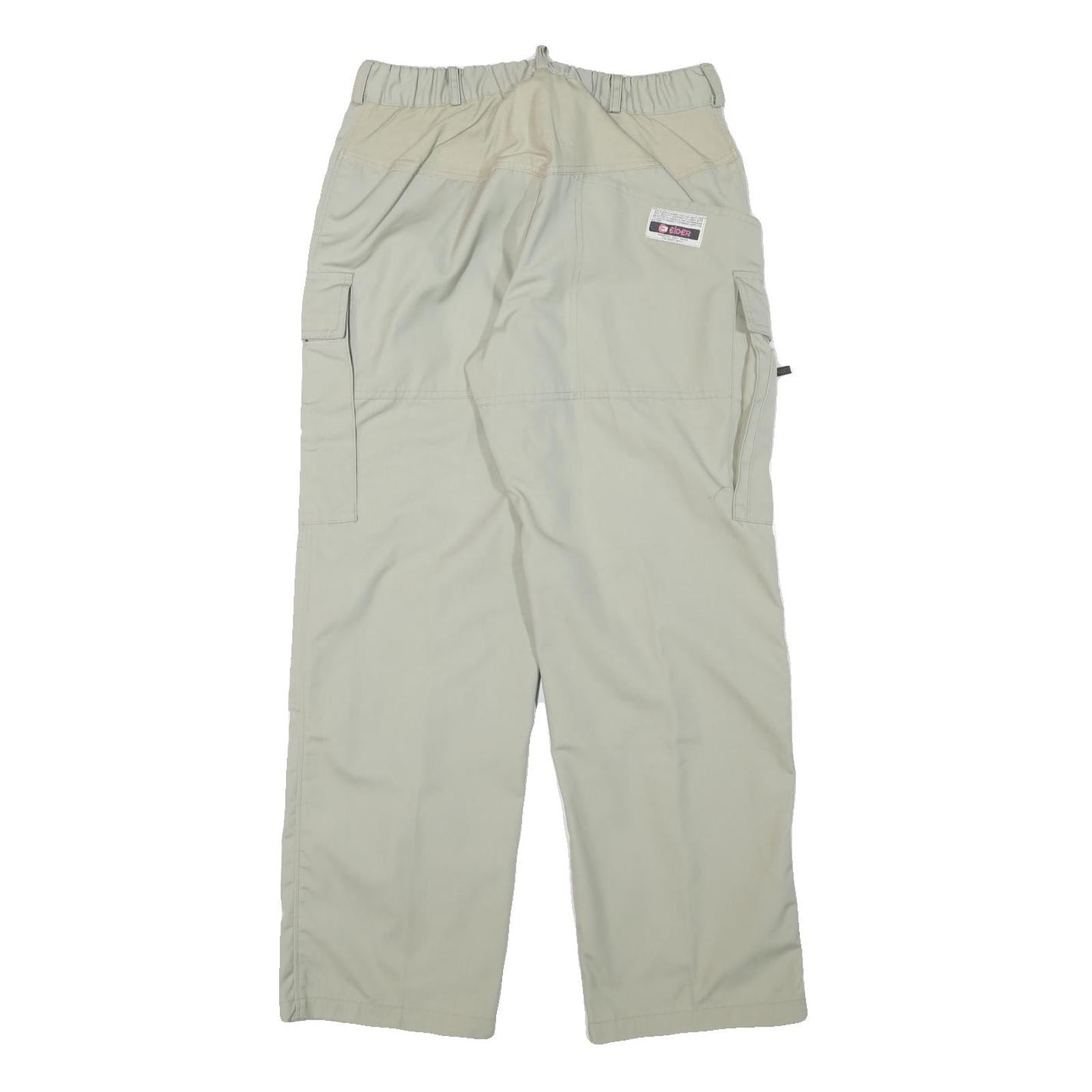 EIDER Mens Relaxed Off White Polyester Blend Zip Trousers W30 L29 Outdoor Cargo