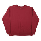 GILDAN Mens Red Crew Neck L Basic Plain Cotton Blend Sweatshirt