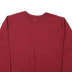GILDAN Mens Red Crew Neck L Basic Plain Cotton Blend Sweatshirt
