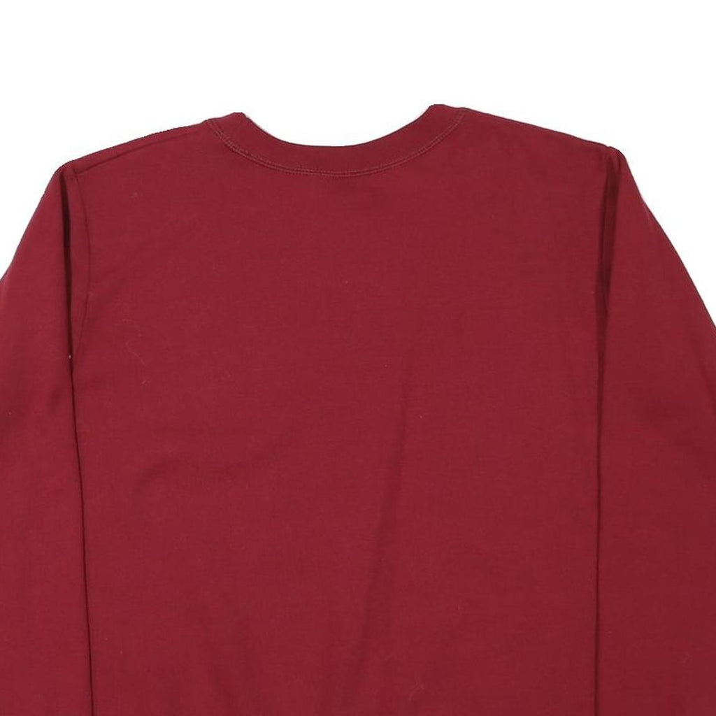 GILDAN Mens Red Crew Neck L Basic Plain Cotton Blend Sweatshirt