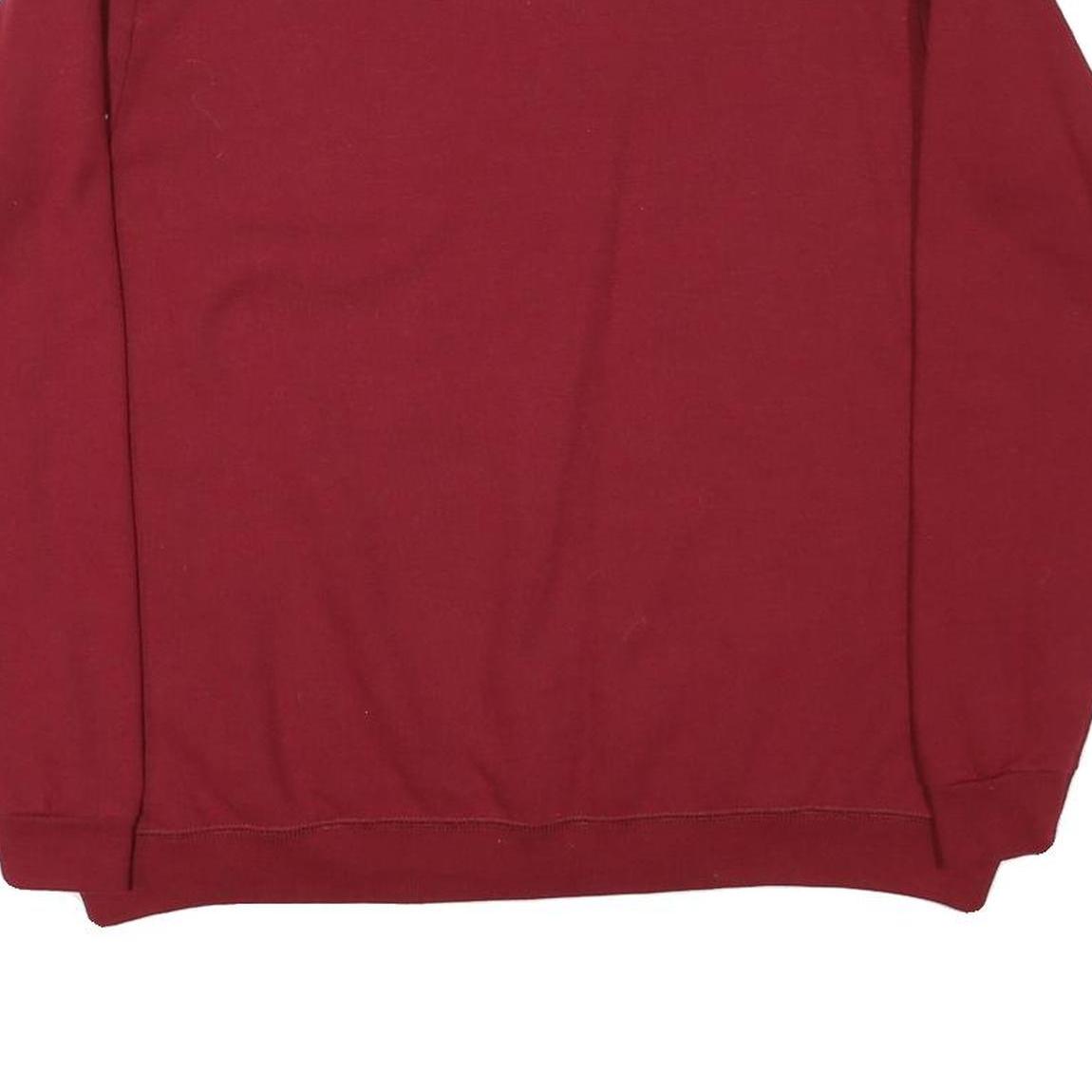 GILDAN Mens Red Crew Neck L Basic Plain Cotton Blend Sweatshirt