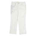 STYLE & CO Womens Regular Fit White Cotton Jeans W30 L25 Embroidered Pocket