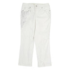 STYLE & CO Womens Regular Fit White Cotton Jeans W30 L25 Embroidered Pocket