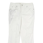 STYLE & CO Womens Regular Fit White Cotton Jeans W30 L25 Embroidered Pocket