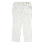 STYLE & CO Womens Regular Fit White Cotton Jeans W30 L25 Embroidered Pocket
