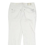 STYLE & CO Womens Regular Fit White Cotton Jeans W30 L25 Embroidered Pocket