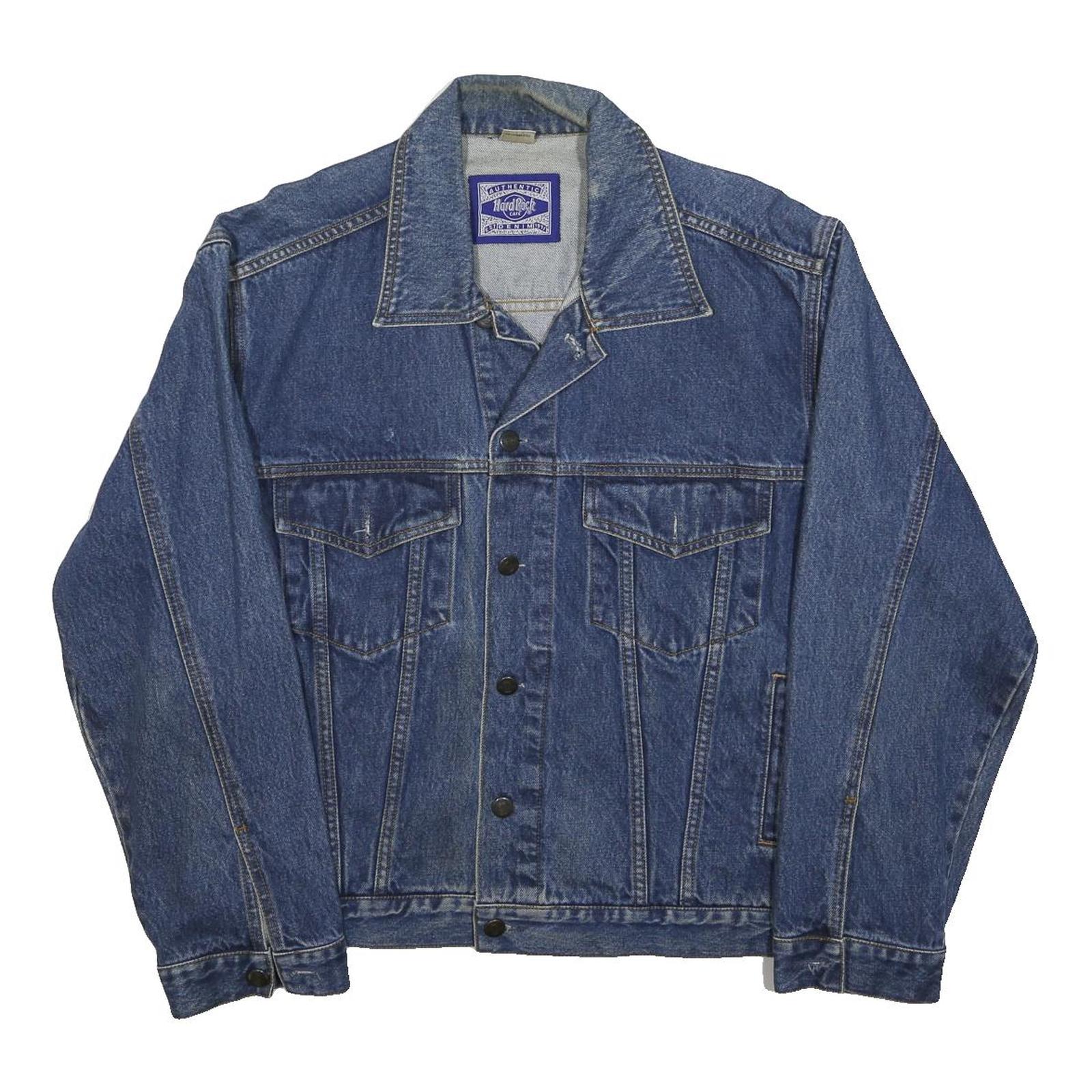 HARD ROCK CAFE Mens Blue Denim Button Jacket S Save The Planet Orlando