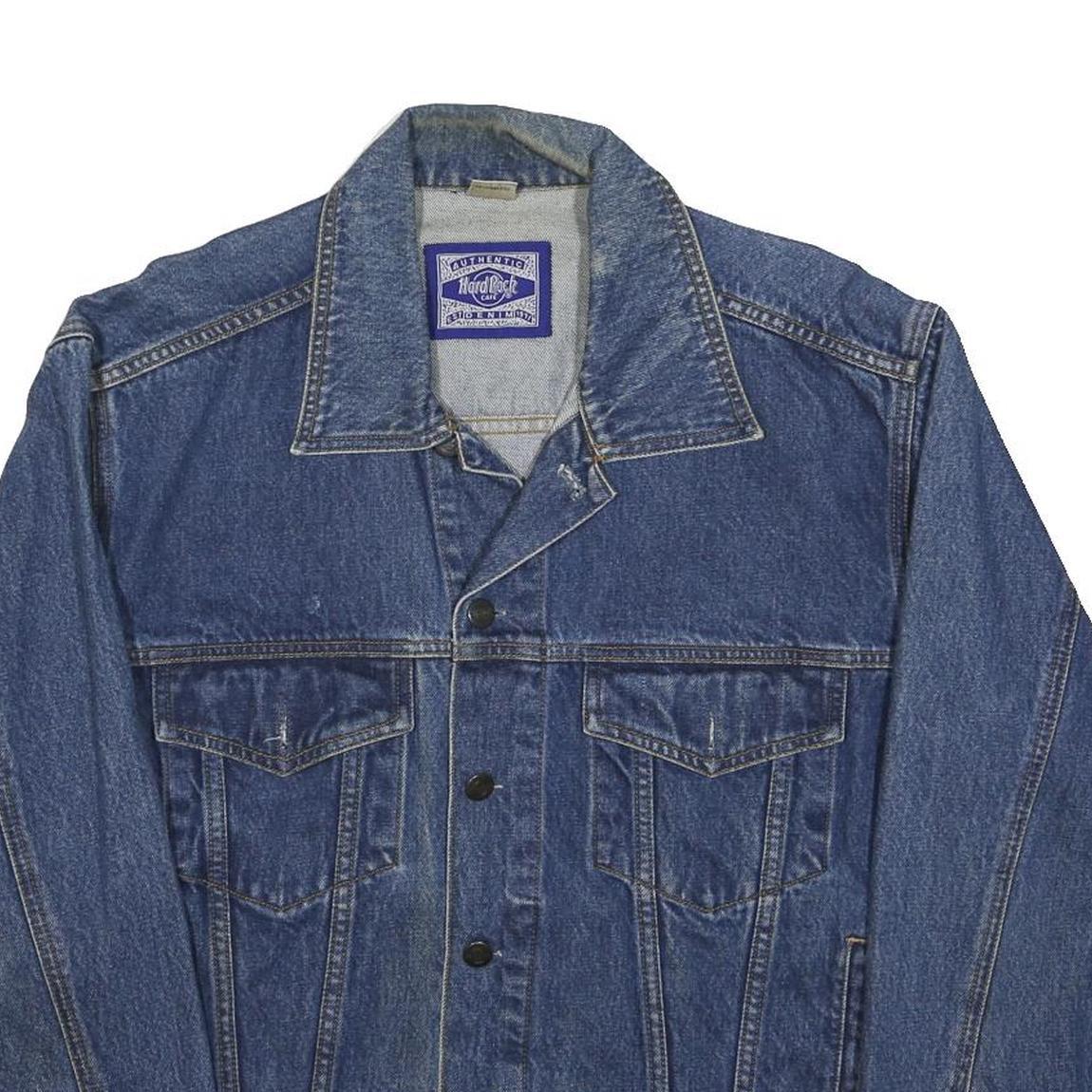 HARD ROCK CAFE Mens Blue Denim Button Jacket S Save The Planet Orlando