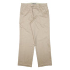 DOCKERS Mens Cotton Blend Beige Relaxed Straight Trousers W34 L30 Classic Zip