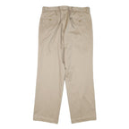 DOCKERS Mens Cotton Blend Beige Relaxed Straight Trousers W34 L30 Classic Zip
