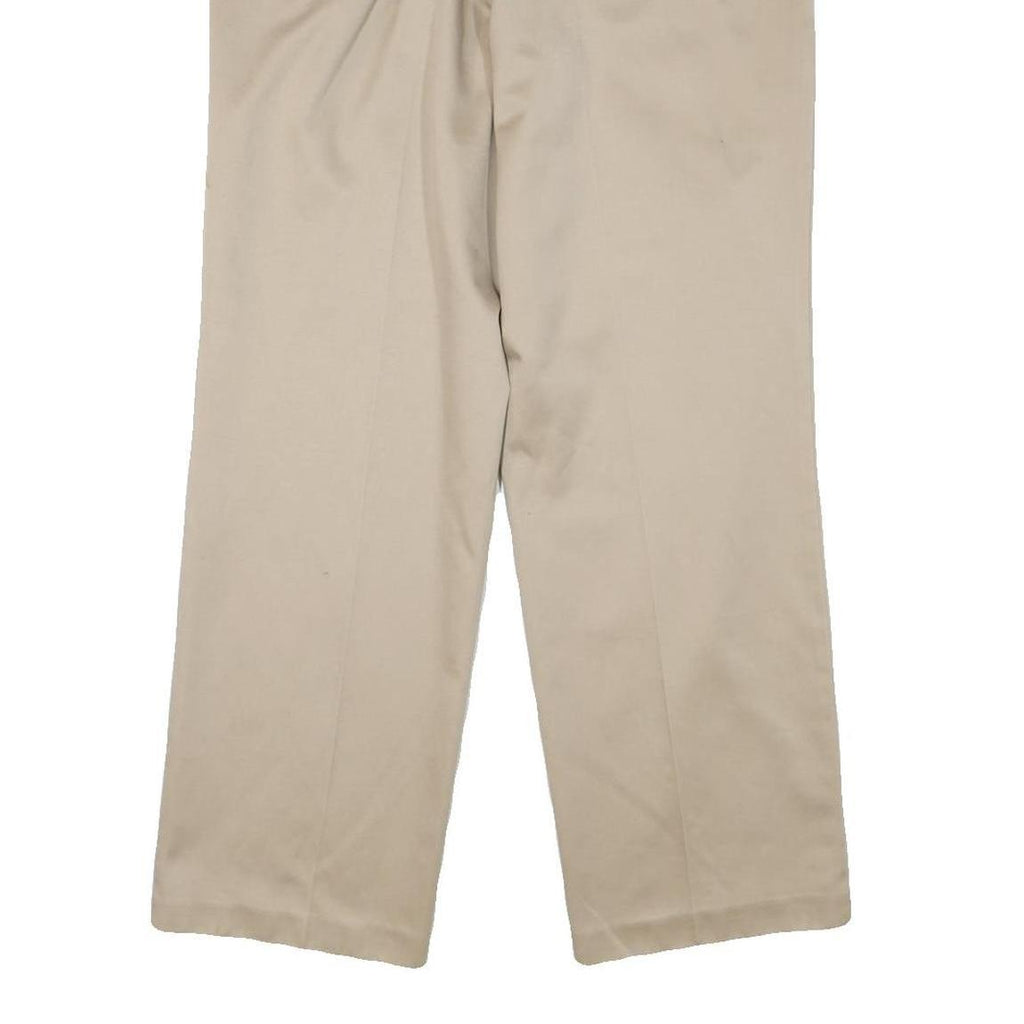 DOCKERS Mens Cotton Blend Beige Relaxed Straight Trousers W34 L30 Classic Zip
