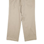 DOCKERS Mens Cotton Blend Beige Relaxed Straight Trousers W34 L30 Classic Zip