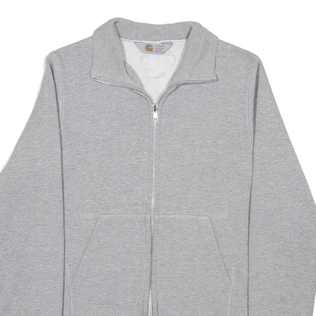 CARHARTT Mens Grey Zip Up Jacket XS Cotton Blend Plain Casual Workwear