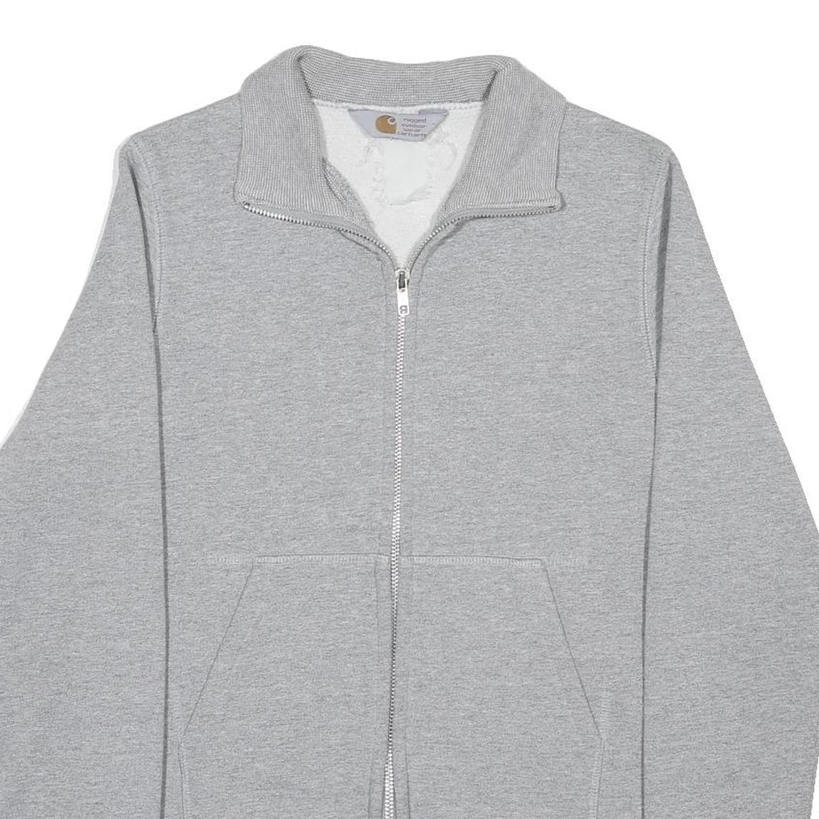 CARHARTT Mens Grey Zip Up Jacket XS Cotton Blend Plain Casual Workwear