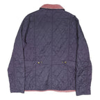 BARBOUR Womens Blue & Pink Quilted Jacket UK 14 Polyester Blend Button Closure