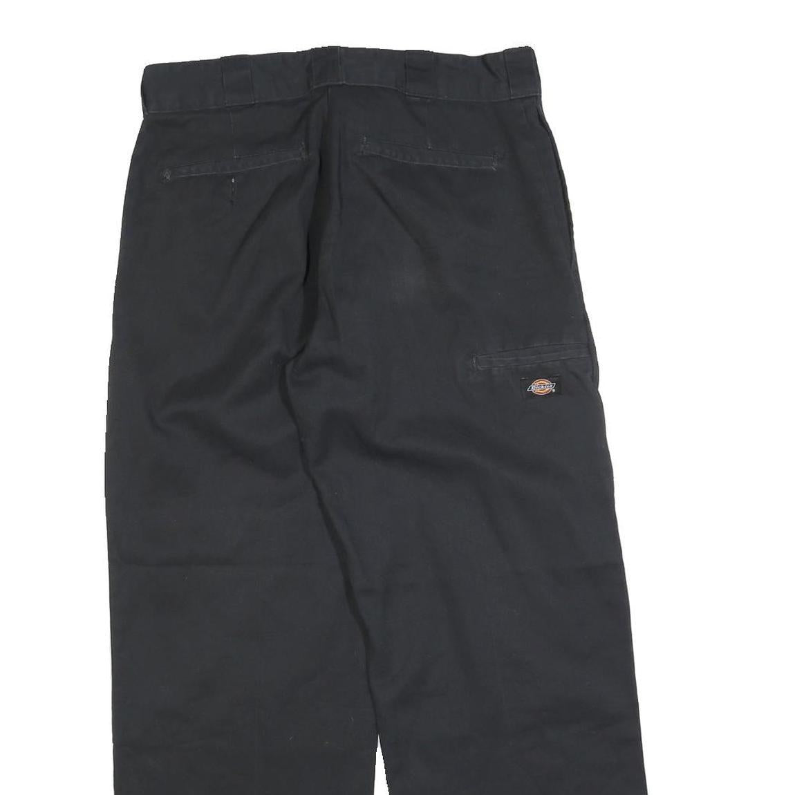 DICKIES Mens Cotton Blend Black Regular Fit Straight Leg Trousers W30 L30