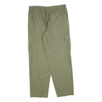 GREENVILLAGE Mens Cotton Blend Green Relaxed Cargo Trousers W34 L32 Drawstring