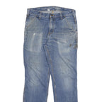 CARHARTT Mens Blue Relaxed Straight Denim Medium W32 L32 Workwear Zip Jeans