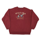 LOST JENNAIN Mens Maroon Crew Neck XL Mallard Country Graphic Sweatshirt