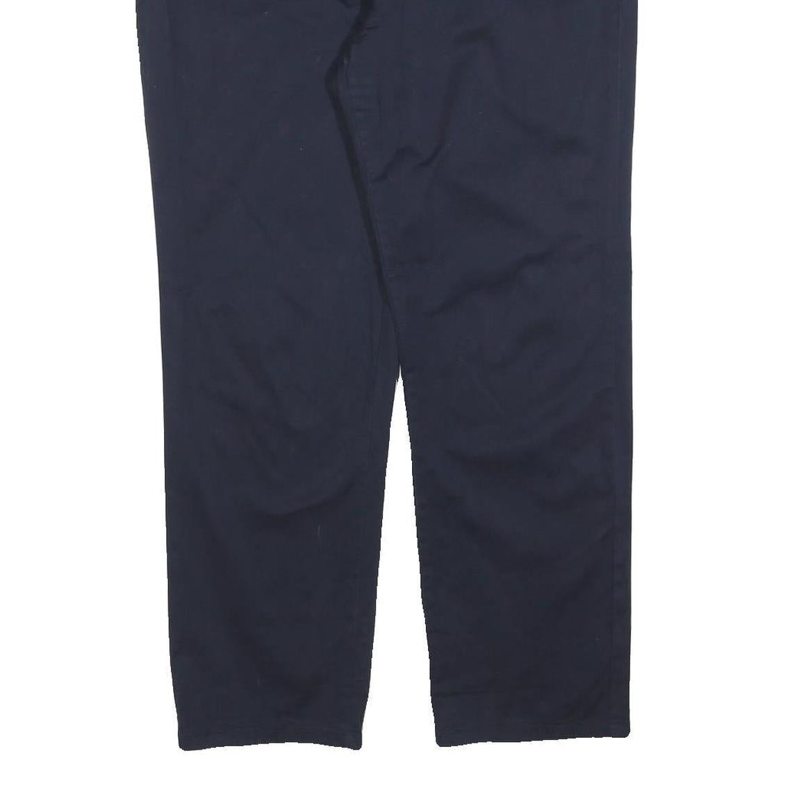 TOMMY HILFIGER Womens Navy Blue Regular Fit Straight Cotton Blend Trousers W36