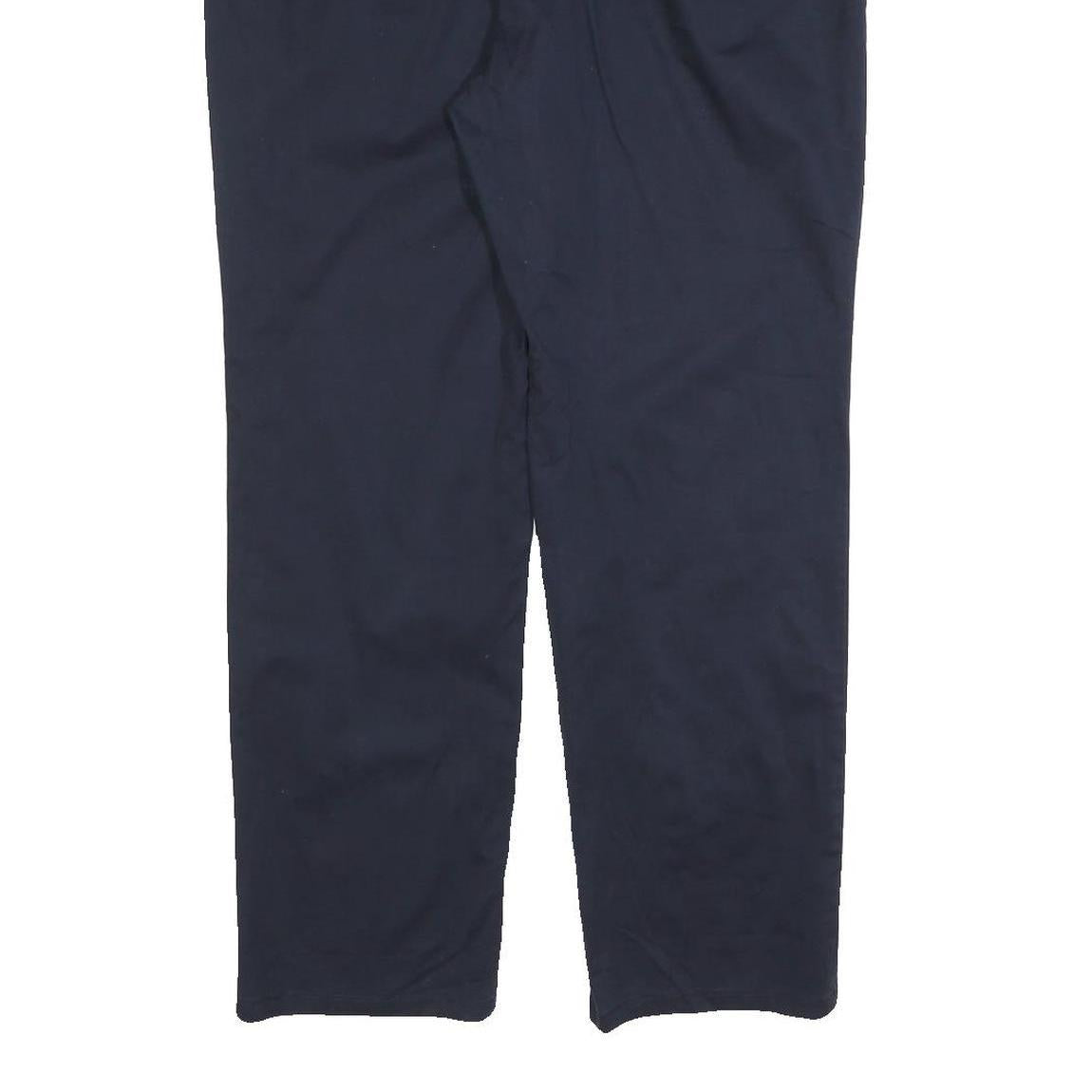 TOMMY HILFIGER Womens Navy Blue Regular Fit Straight Cotton Blend Trousers W36