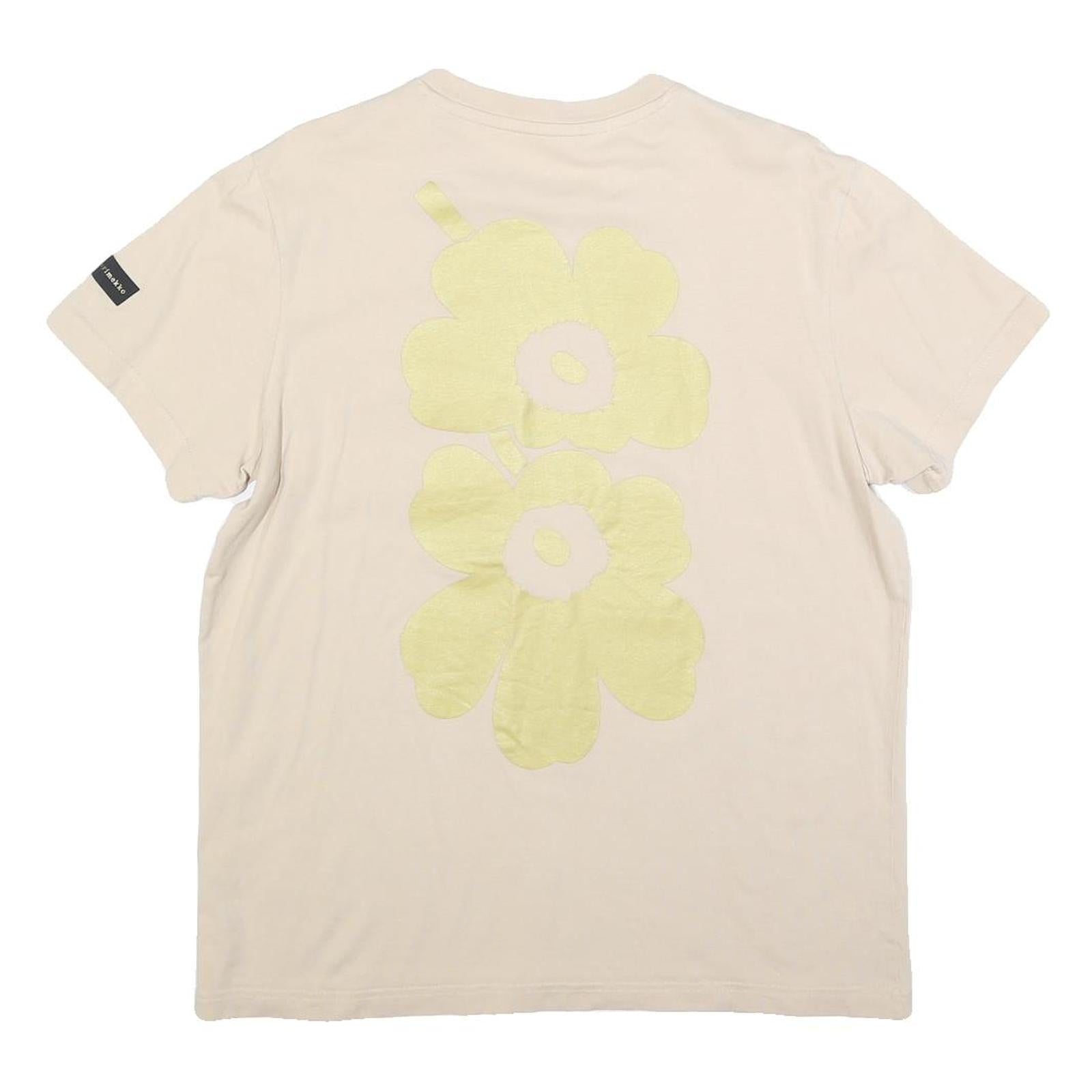 ADIDAS Womens Cream T-Shirt M Short Sleeve Crew Neck Pocket Floral Graphic