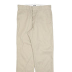 DICKIES Mens Regular Fit Beige Cotton Blend Trousers W34 L34 Workwear Zip