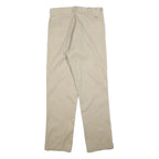 DICKIES Mens Regular Fit Beige Cotton Blend Trousers W34 L34 Workwear Zip