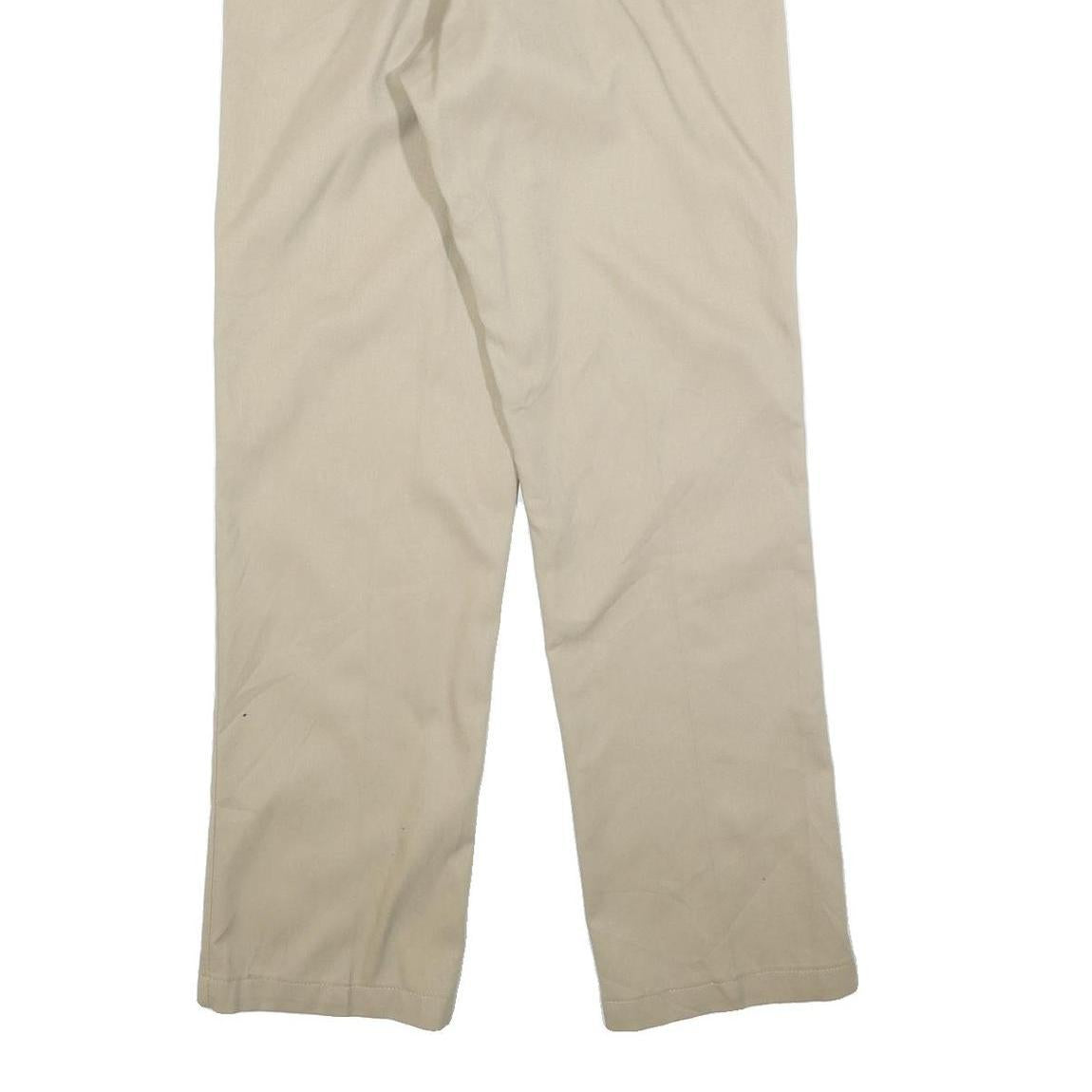DICKIES Mens Regular Fit Beige Cotton Blend Trousers W34 L34 Workwear Zip