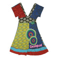 DESIGUAL Womens Red & Blue Patchwork Cotton Blend Day Dress Short Sleeve M