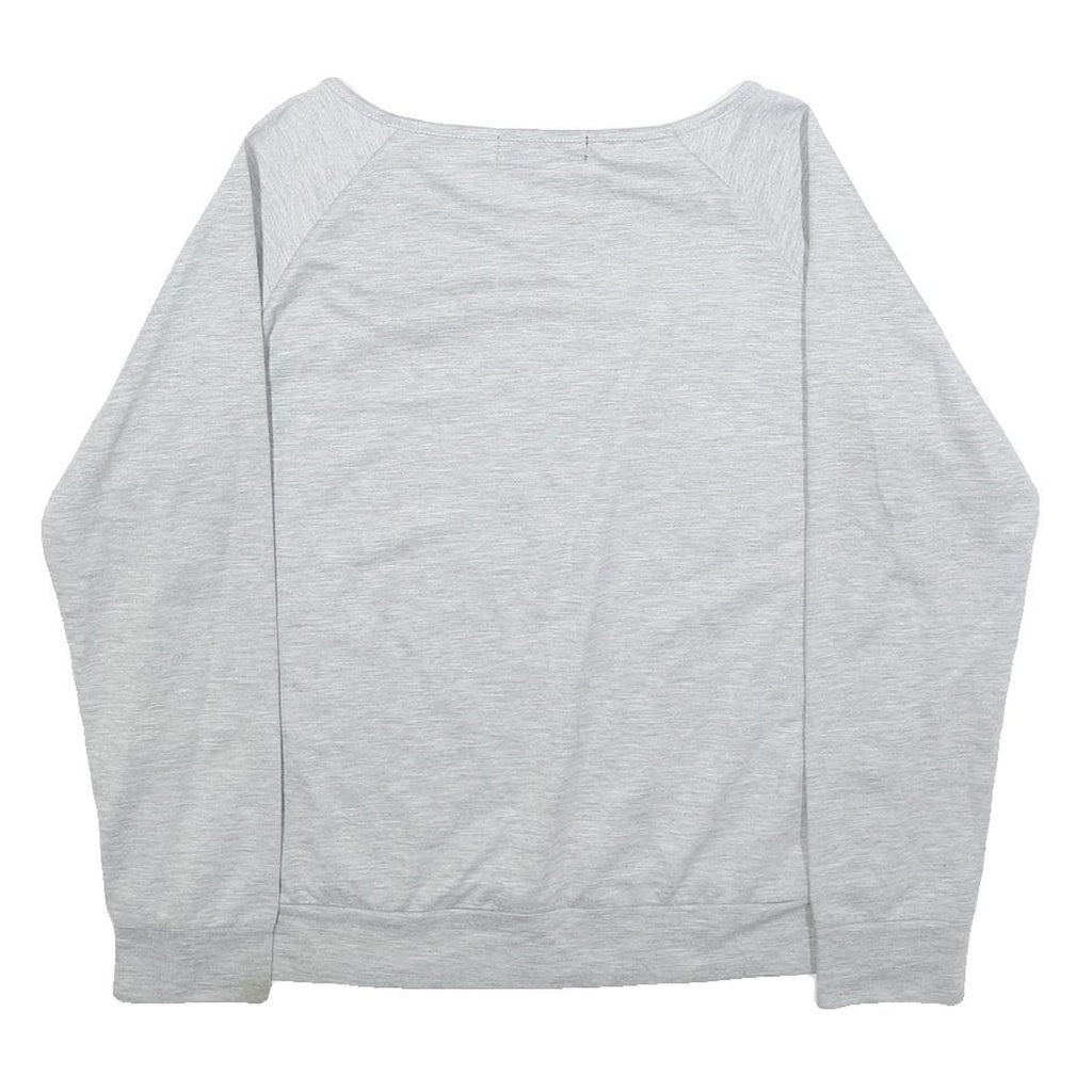 ALLEGRA K Womens Grey & Multicolour Floral Crew Neck L Casual Cotton Blend