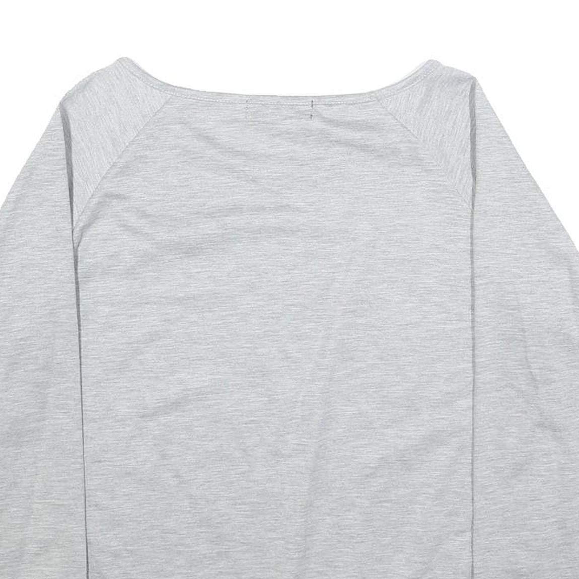 ALLEGRA K Womens Grey & Multicolour Floral Crew Neck L Casual Cotton Blend