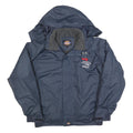 DICKIES Mens Navy Blue Outdoor Jacket M Polyester Blend Zip Hooded Plain