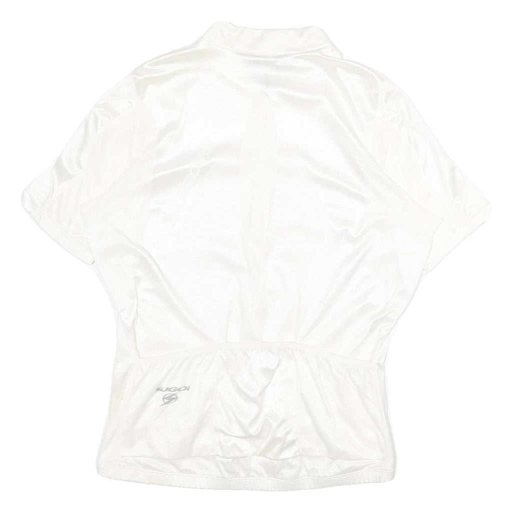 SUGOI Mens White Cycling Jersey L Short Sleeve 1/4 Zip Sports Top
