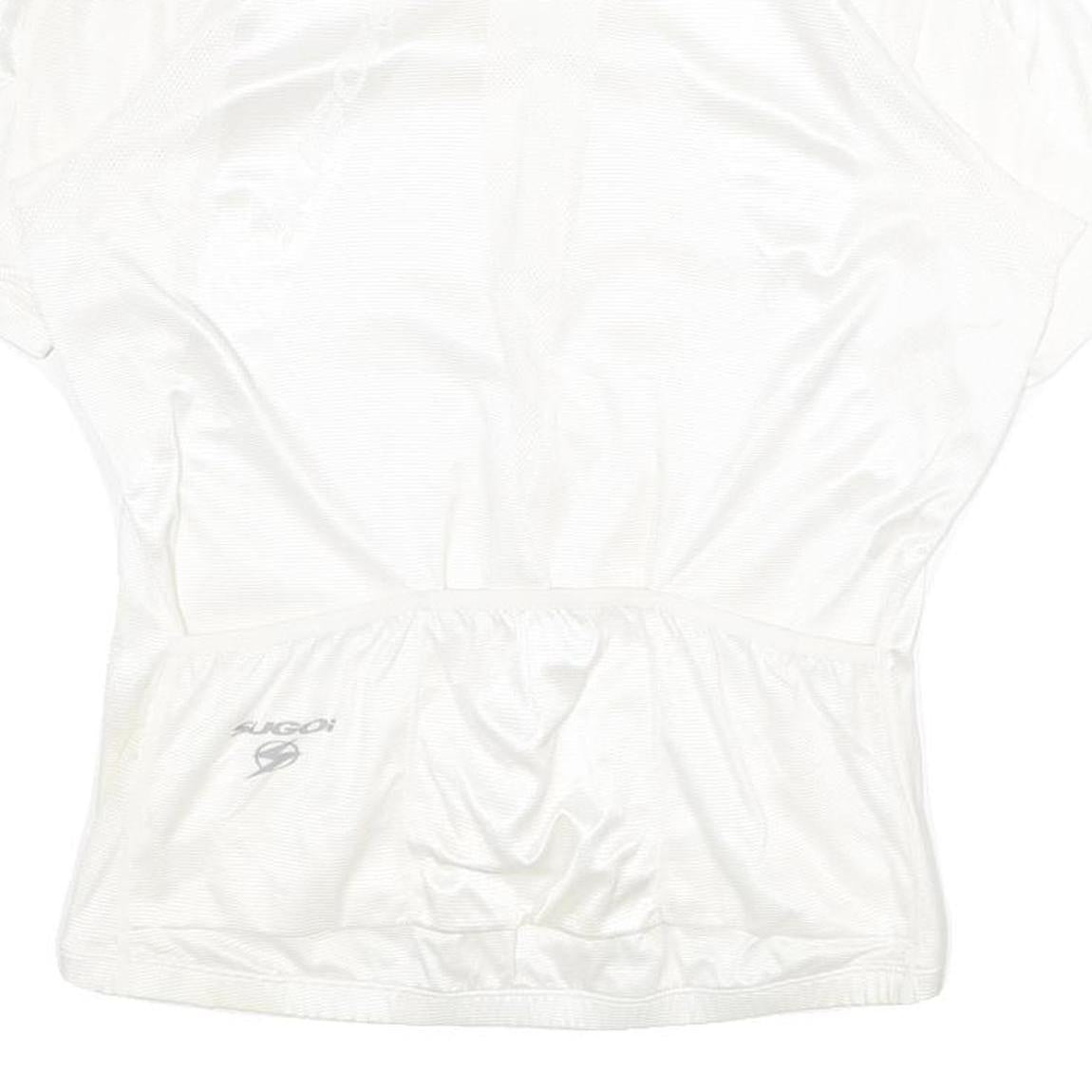 SUGOI Mens White Cycling Jersey L Short Sleeve 1/4 Zip Sports Top