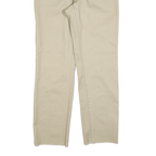 DICKIES Mens Regular Fit Beige Cotton Blend Trousers W30 L30 Classic Zip Closure