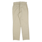 DICKIES Mens Regular Fit Beige Cotton Blend Trousers W30 L30 Classic Zip Closure
