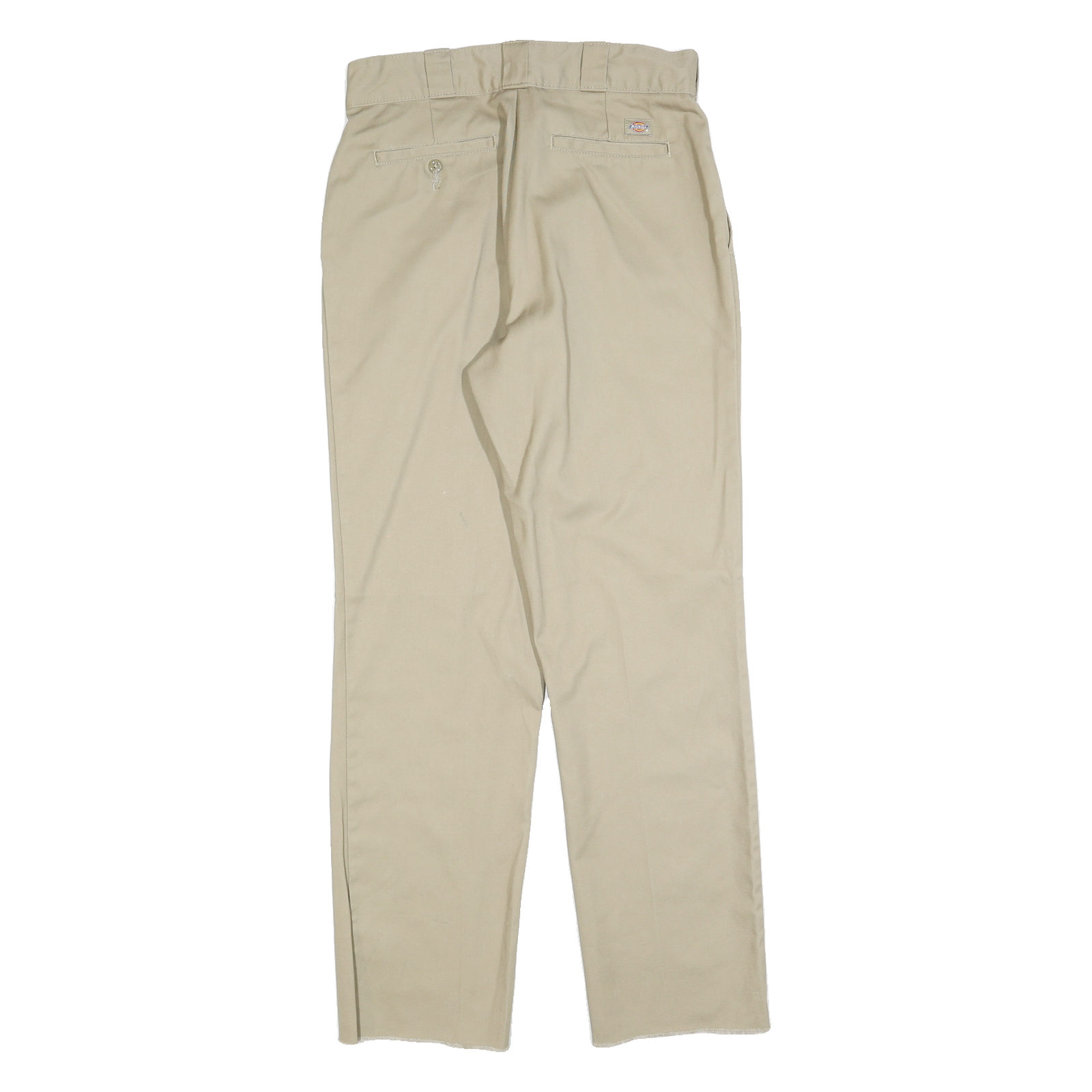 DICKIES Mens Regular Fit Beige Cotton Blend Trousers W30 L30 Classic Zip Closure