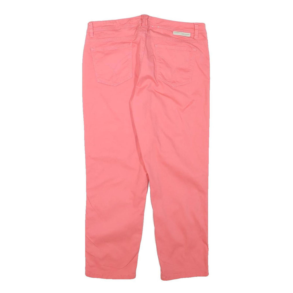 CALVIN KLEIN JEANS Womens Cotton Blend Pink Regular Fit Straight Trousers W32