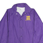 AUBURN Mens Purple Nylon Button Jacket M Plain Lightweight Casual Outdoor
