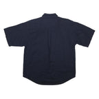 BUGLE BOY Mens Navy Blue Cotton Shirt XL Casual Button Up Short Sleeve