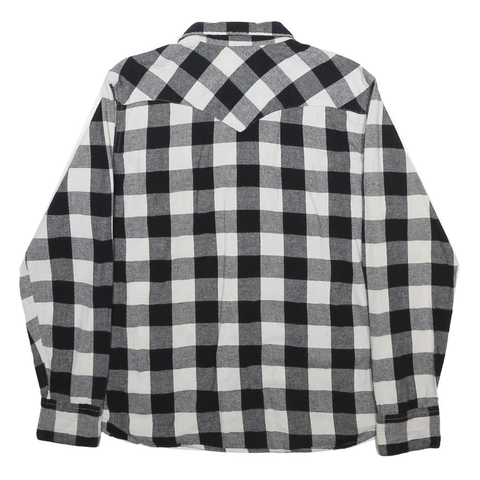 LEVI'S Mens Black & White Check Shirt M Casual Cotton Long Sleeve Button