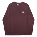 CARHARTT Mens Maroon Long Sleeve Crew Neck Pocket T-Shirt L Cotton Blend