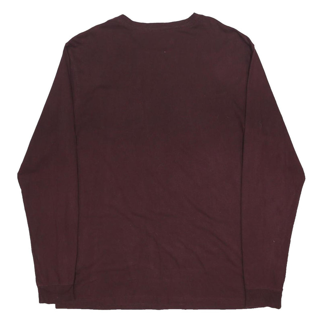 CARHARTT Mens Maroon Long Sleeve Crew Neck Pocket T-Shirt L Cotton Blend