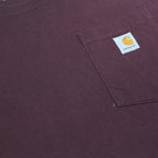 CARHARTT Mens Maroon Long Sleeve Crew Neck Pocket T-Shirt L Cotton Blend