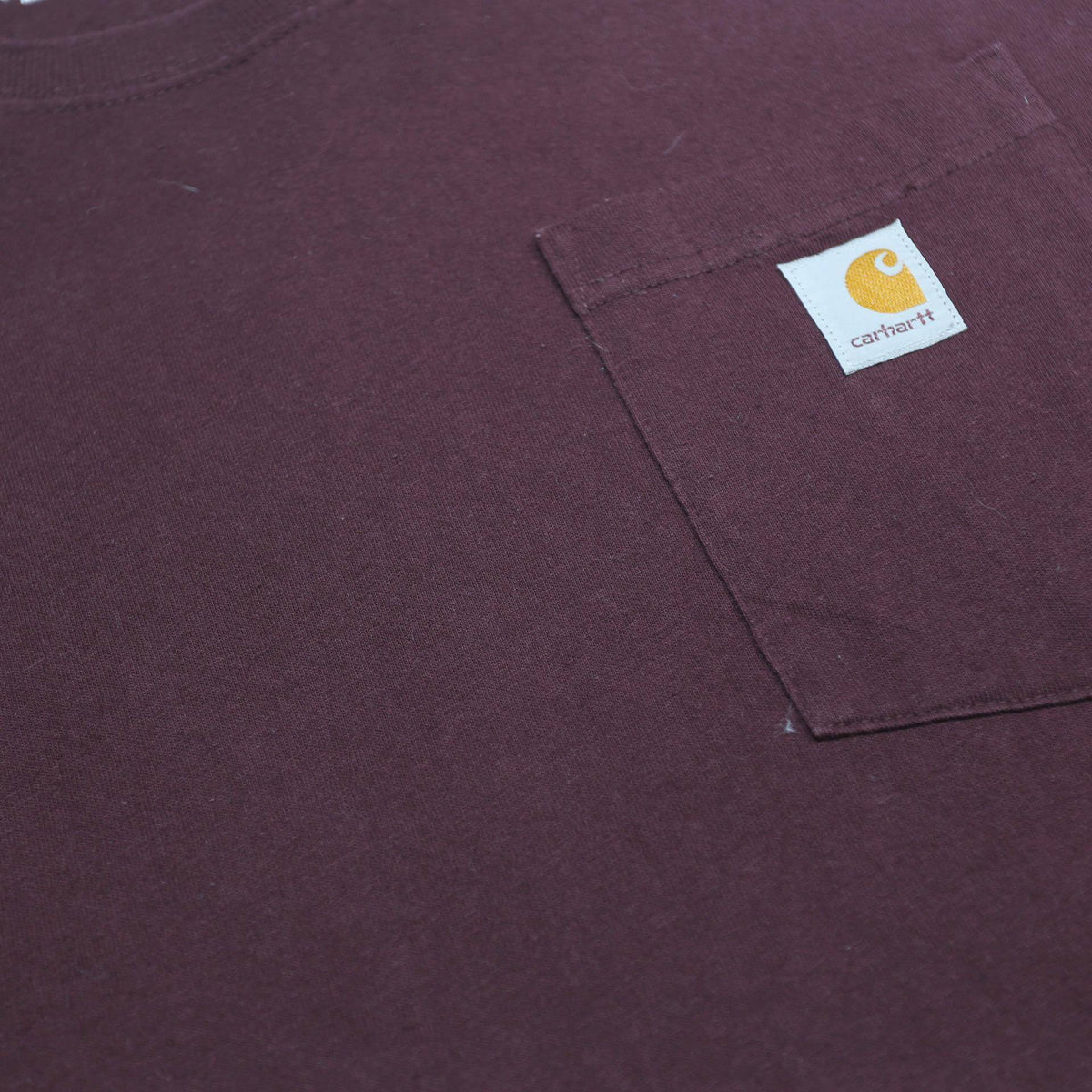 CARHARTT Mens Maroon Long Sleeve Crew Neck Pocket T-Shirt L Cotton Blend