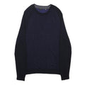 TED BAKER Mens Navy Patterned Jumper Crew Neck Basic Knit L Smart Casual
